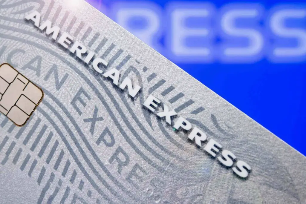 A close-up of an Amex card
