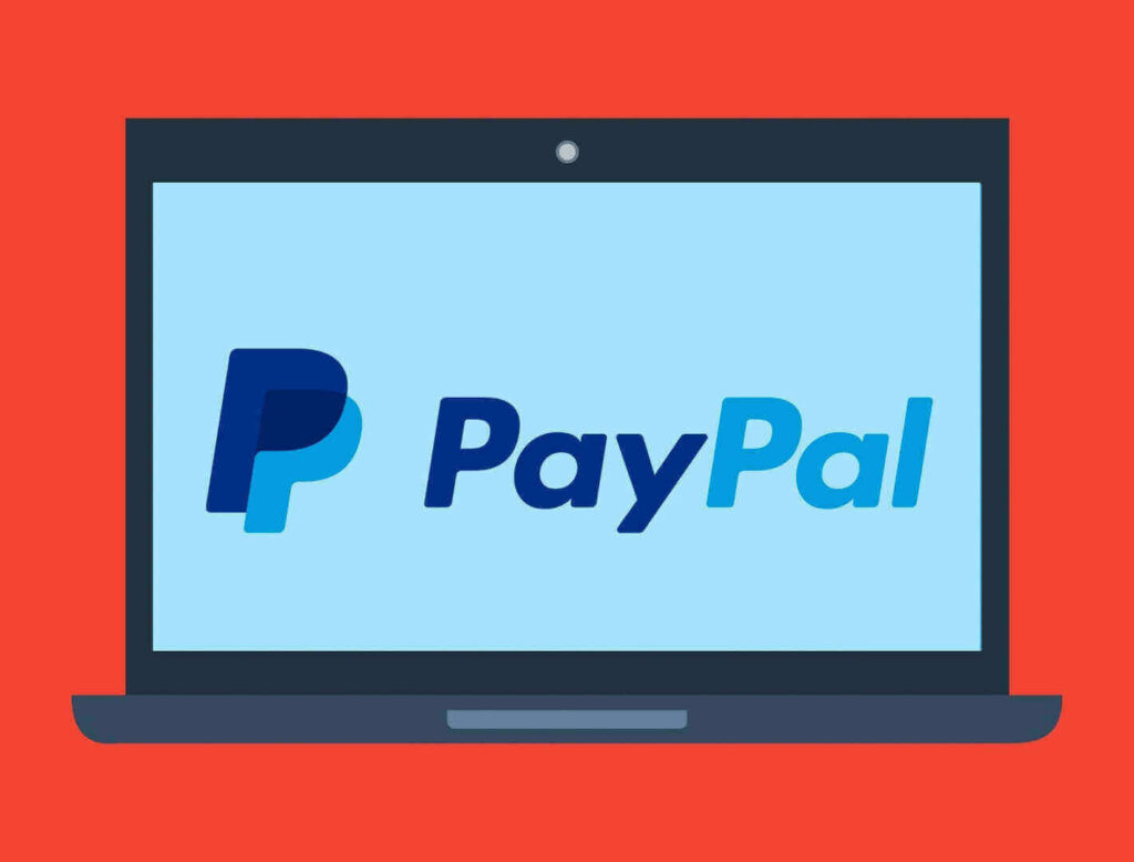 PayPal logo on a computer screen