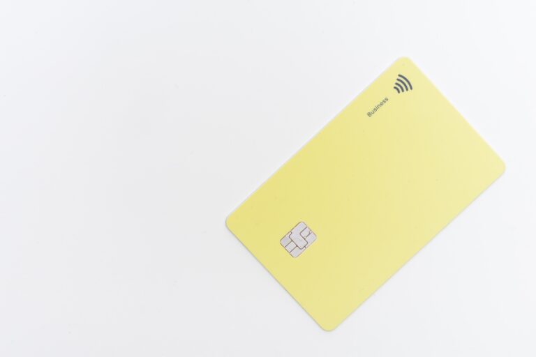 A yellow debit card